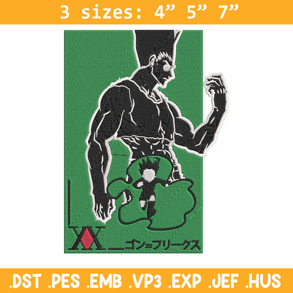 Gon poster Embroidery Design, Hunter x hunter Embroidery,Embroidery File, Anime Embroidery, Anime shirt,Digital download.jpg