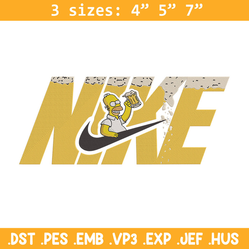 Homer x nike Embroidery Design, Simpson Embroidery, Embroidery File, Nike Embroidery, Anime shirt, Digital download.jpg