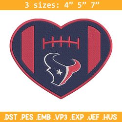 Houston Texans Heart embroidery design, Texans embroidery, NFL embroidery, sport embroidery, embroidery design.