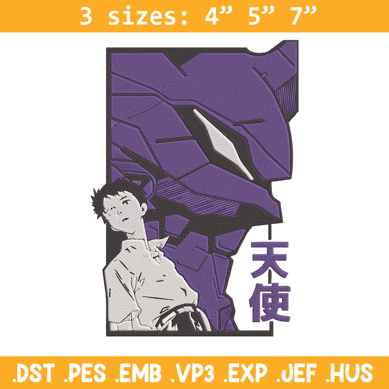 Ikari Shinji Embroidery Design, Evangelion Embroidery, Embroidery File, Anime Embroidery, Anime shirt, Digital download..jpg