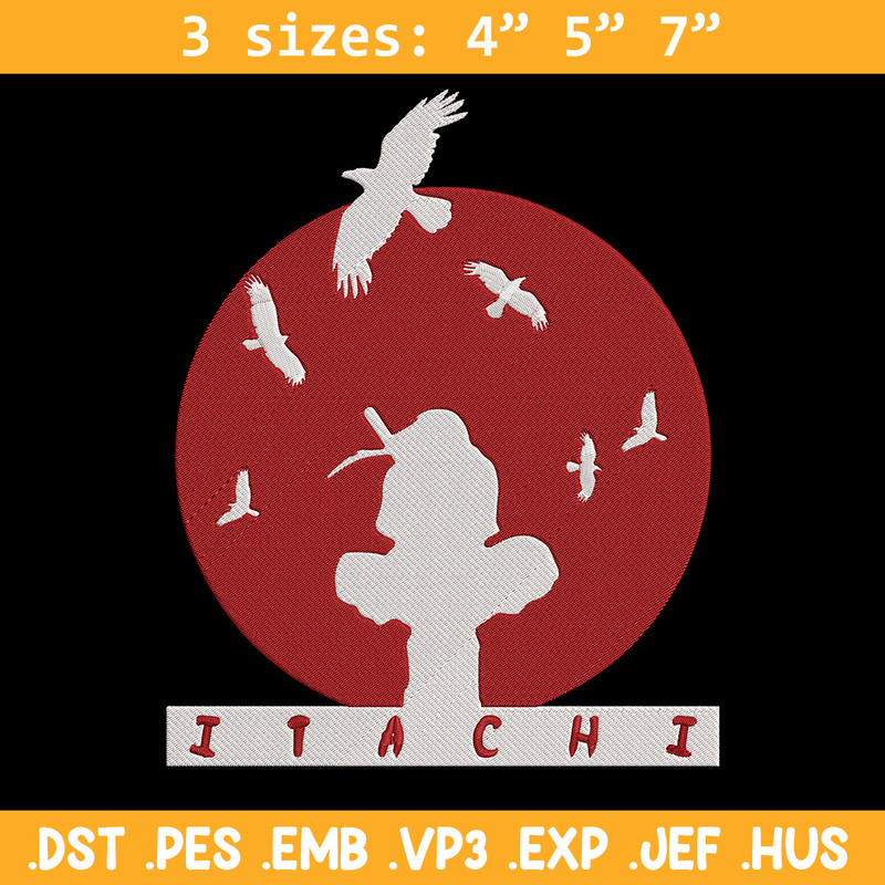 Itachi red moon Embroidery Design, Naruto Embroidery, Embroidery File, Anime Embroidery, Anime shirt, Digital download.jpg