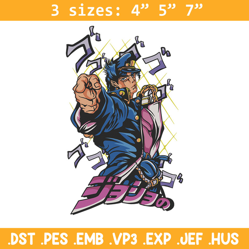 Jotaro meme Embroidery Design, Jojo Embroidery, Embroidery File, Anime Embroidery, Anime shirt, Digital download.jpg