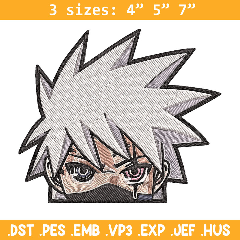 Kakashi Peeker Embroidery Design, Naruto Embroidery, Embroidery File, Anime Embroidery, Anime shirt, Digital download.jpg