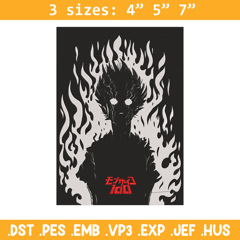 Mob 100 poster Embroidery Design, Mob 100 Embroidery, Embroidery File, Anime Embroidery, Anime shirt, Digital download.jpg