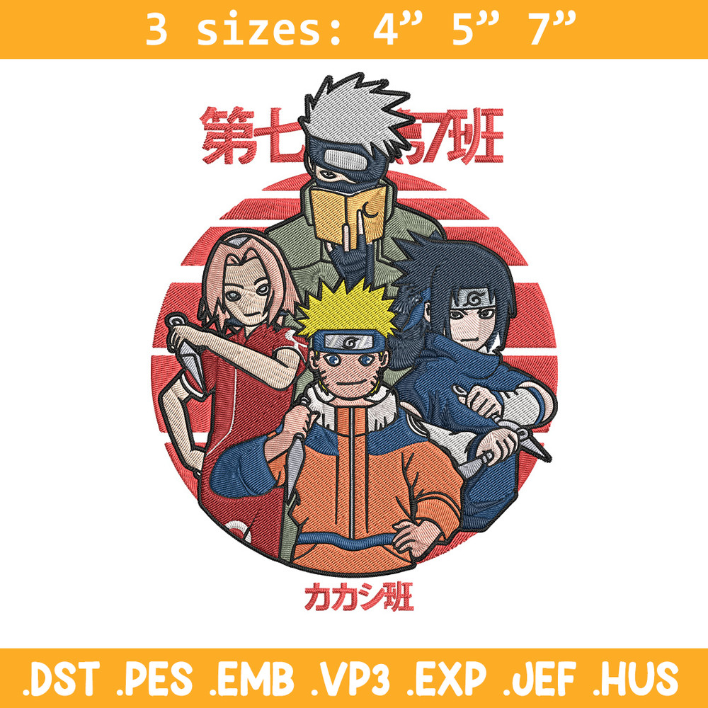 Naruto Team 7 Embroidery Design, Naruto Embroidery, Embroidery File, Anime Embroidery, Anime shirt, Digital download.jpg