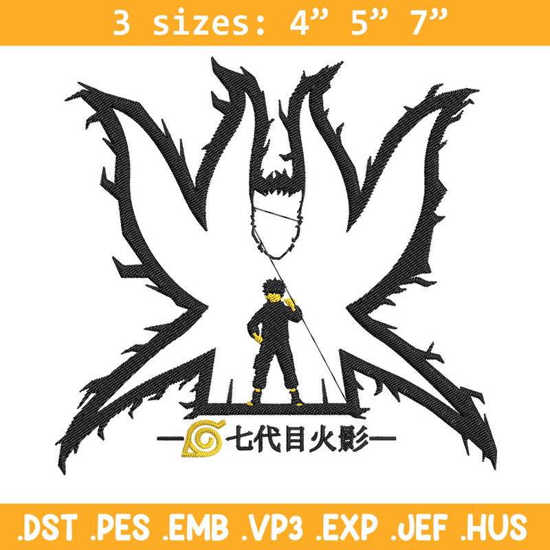 Naruto x kurama Embroidery Design, Naruto Embroidery, Embroidery File, Anime Embroidery,Anime shirt, Digital download..jpg