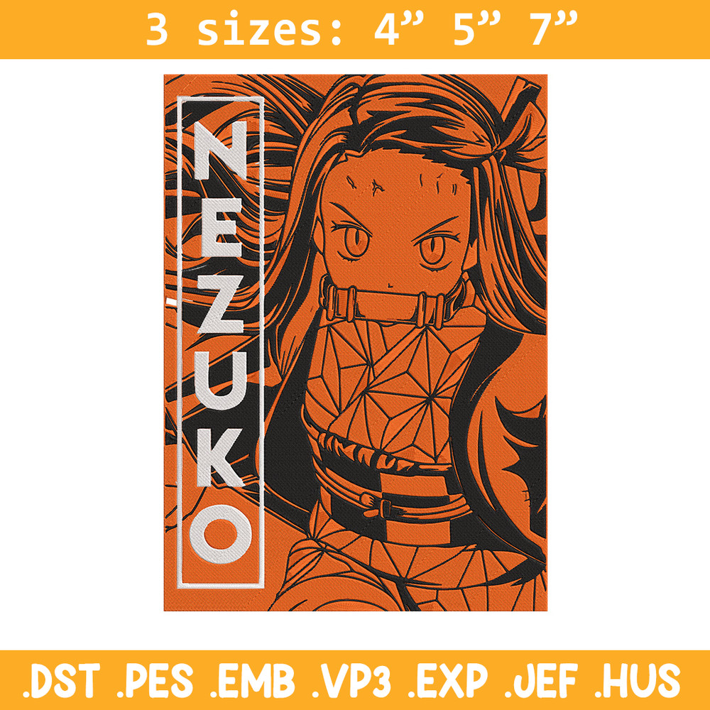 Nezuko kamado Embroidery Design, Demon slayer Embroidery,Embroidery File, Anime Embroidery, Anime shirt,Digital download.jpg