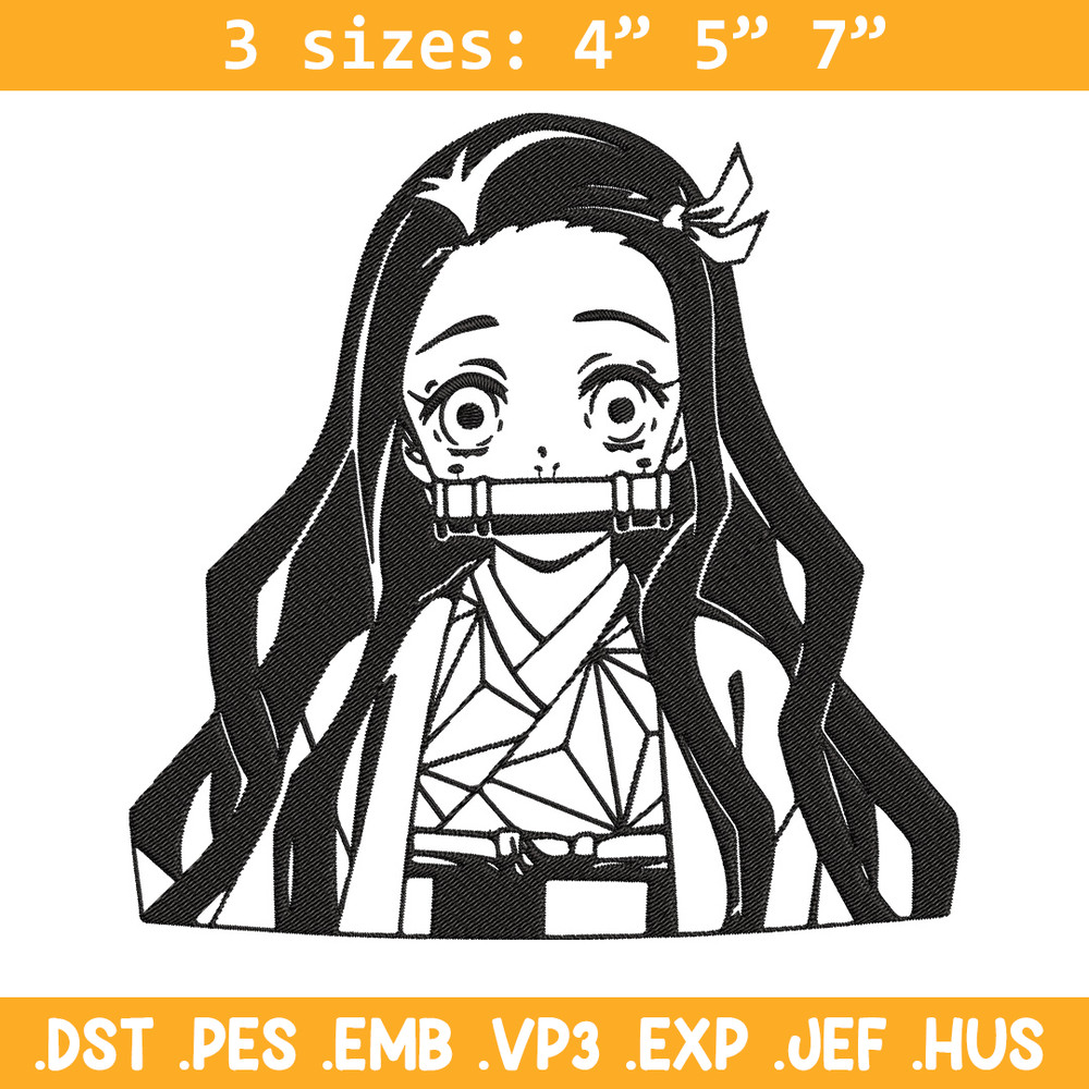 Nezuko Kamado Embroidery Design,Demon slayer Embroidery,Embroidery File,Anime Embroidery,Anime shirt, Digital download.jpg