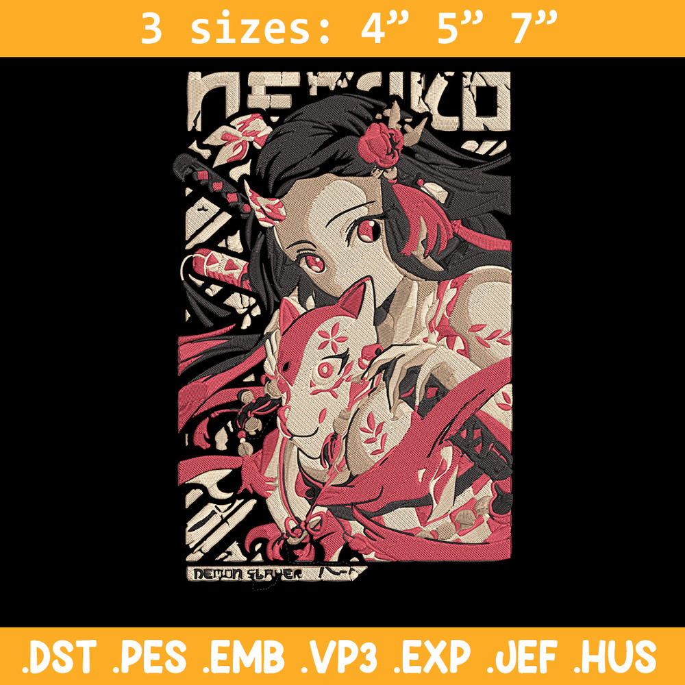 Nezuko poster Embroidery Design, Demon slayer Embroidery, Embroidery File, Anime Embroidery, Digital download.jpg