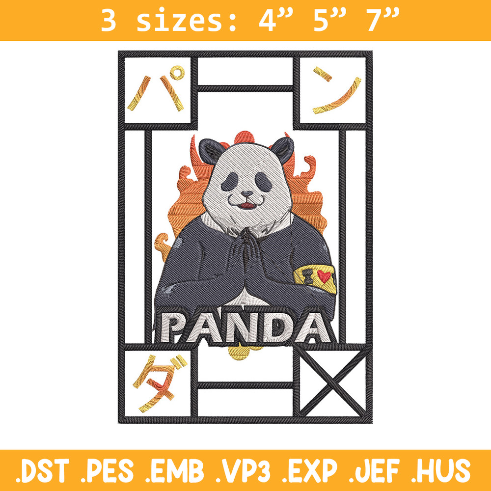 Panda poster Embroidery Design, Jujutsu Embroidery, Embroidery File, Anime Embroidery, Anime shirt, Digital download.jpg