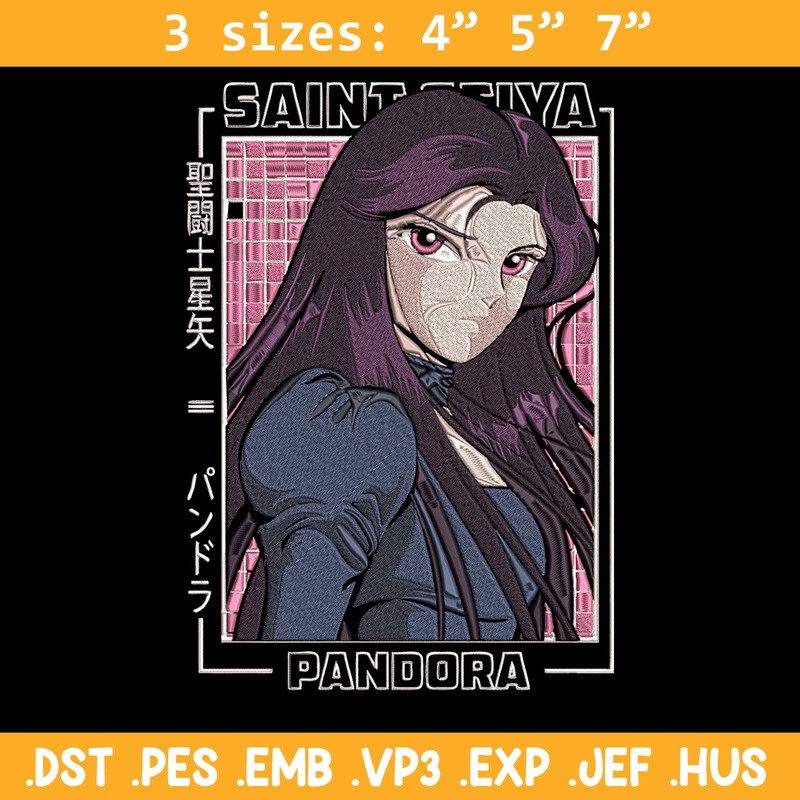 Pandora poster Embroidery Design, Saint Seiya Embroidery, Embroidery File, Anime Embroidery,Anime shirt,Digital download.jpg