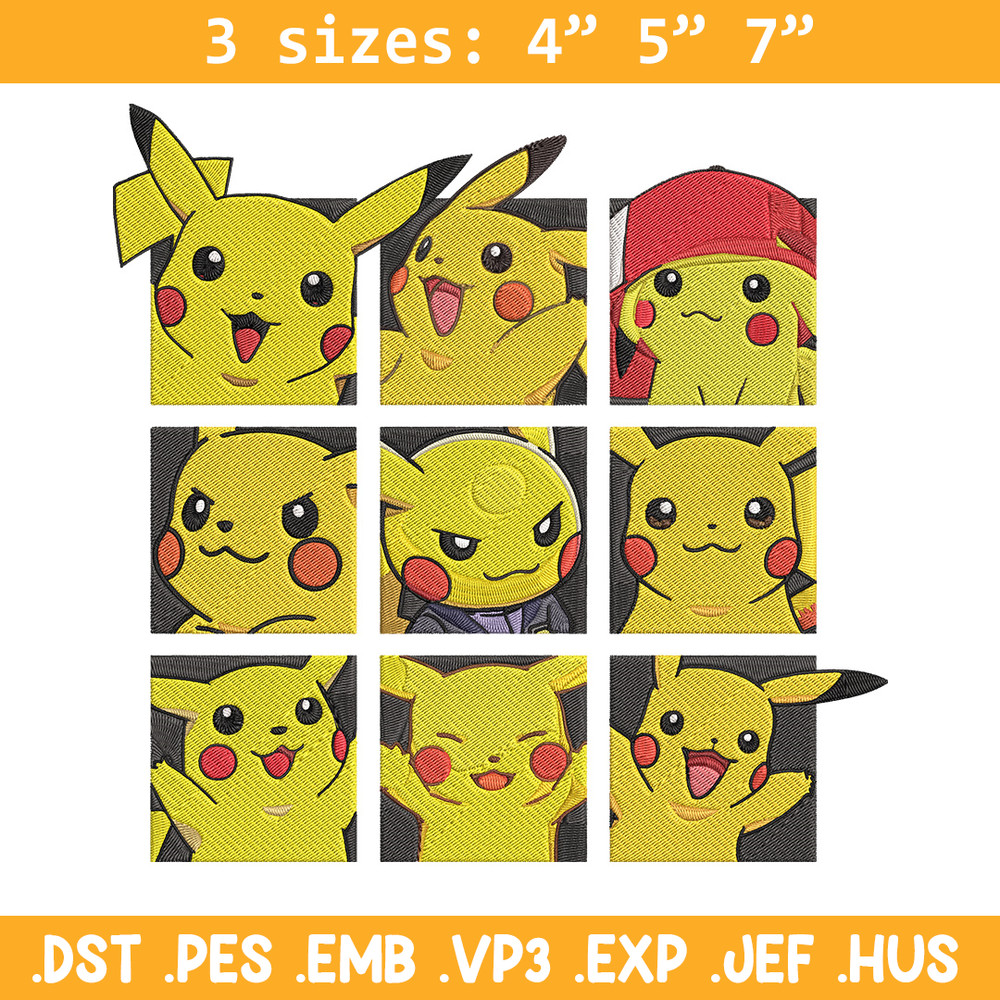 Pikachu mode Embroidery Design, Pokemon Embroidery, Embroidery File, Anime Embroidery, Anime shirt, Digital download..jpg