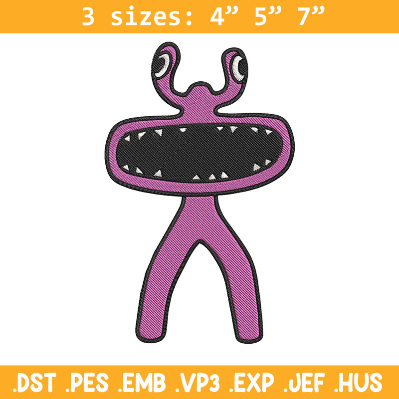 Pink Rainbow Embroidery Design, Rainbow Friends Embroidery, Embroidery File, Anime Embroidery, Digital download.jpg