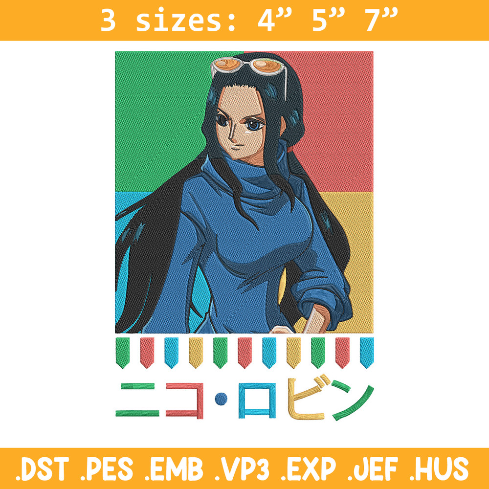 Poster Robin Embroidery Design, One piece Embroidery, Embroidery File, Anime Embroidery, Anime shirt, Digital download.jpg