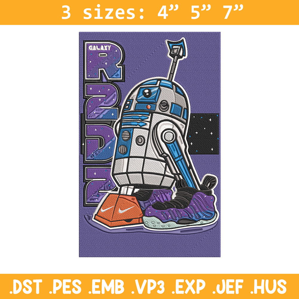 R2 D2 poster Embroidery Design, Star Wars Embroidery, Embroidery File, Anime Embroidery, Anime shirt, Digital download.jpg