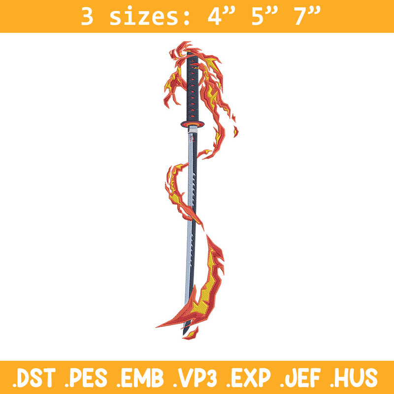 Rengoku sword Embroidery Design, Demon slayer Embroidery, Embroidery File, Anime Embroidery,Anime shirt,Digital download.jpg