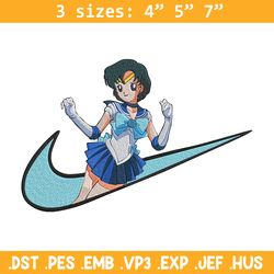 sailor mercury embroidery design, sailor moon embroidery, embroidery file, nike embroidery, anime shirt,digital download