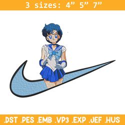 sailor mercury embroidery design,sailor moon embroidery, embroidery file, nike embroidery, anime shirt, digital download