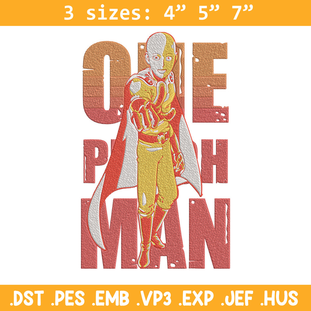 Saitama poster Embroidery Design, One punch man Embroidery, Embroidery File, Anime Embroidery,Anime shirt..jpg