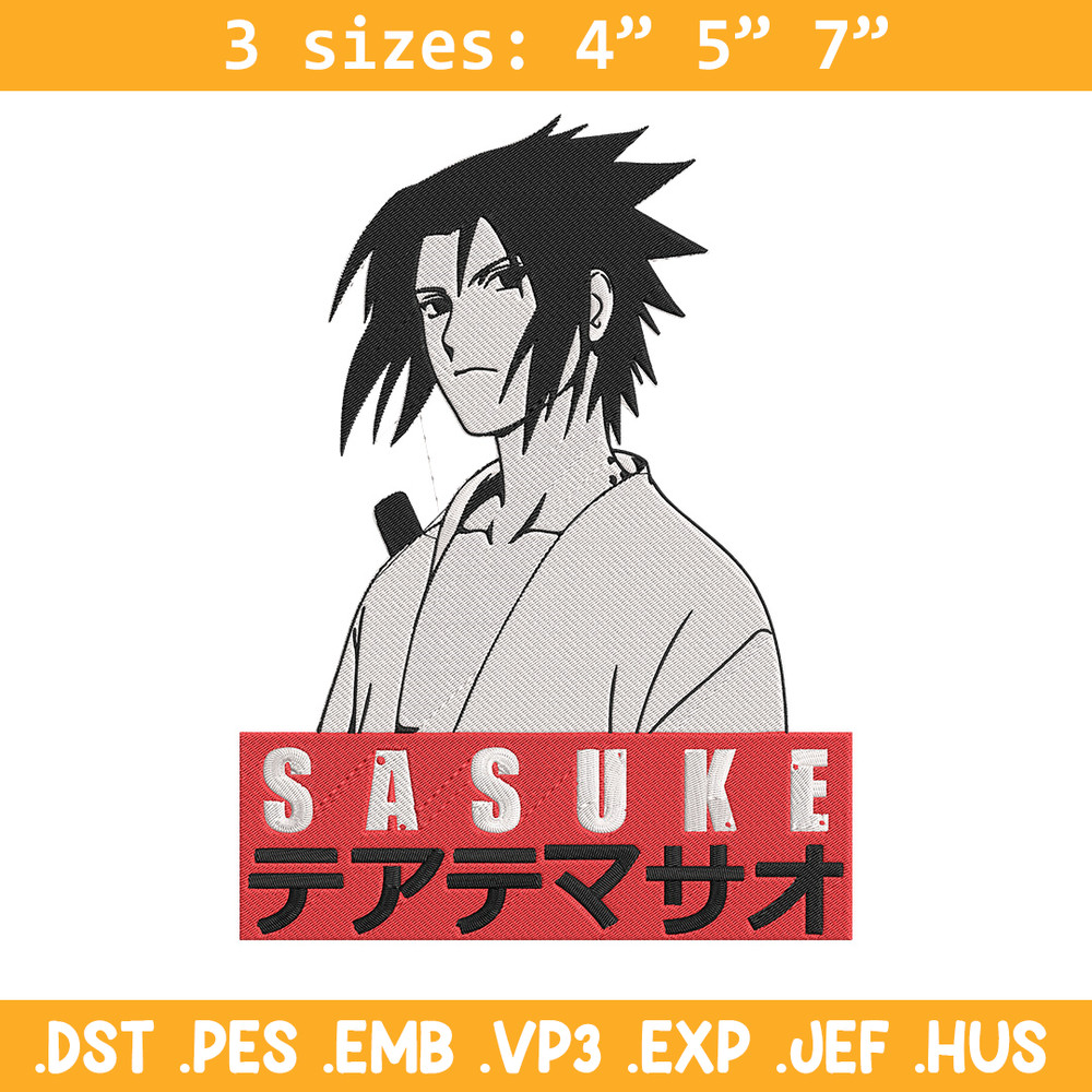 Sasuke poster Embroidery Design, Naruto Embroidery, Embroidery File, Anime Embroidery, Anime shirt, Digital download.jpg