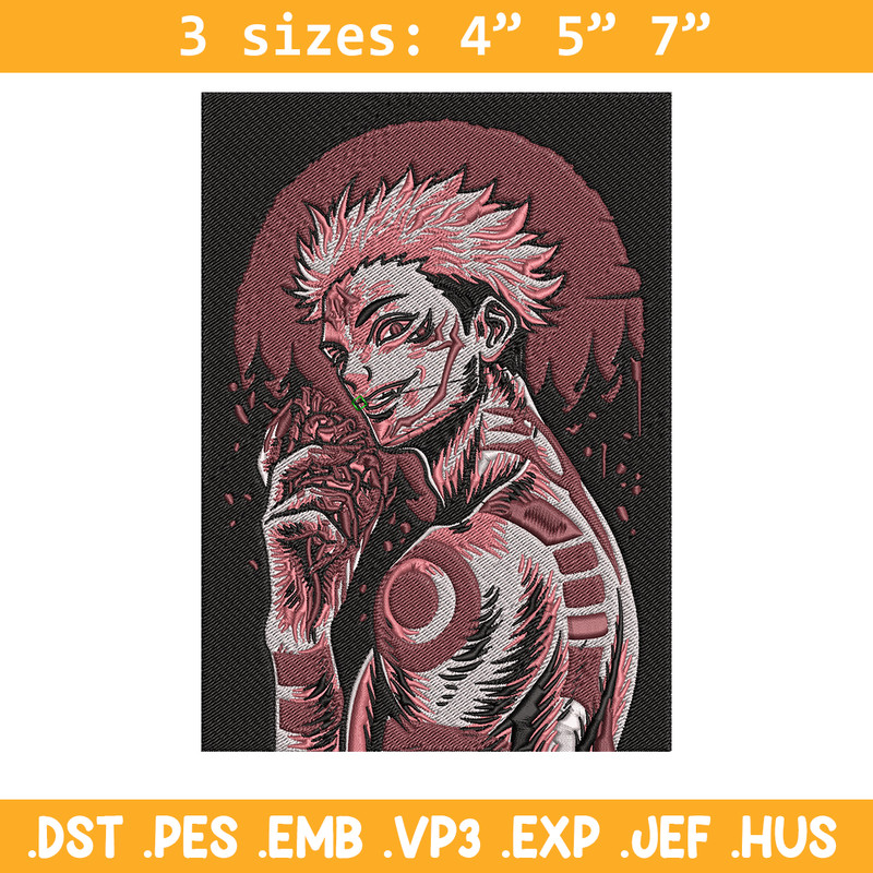 Sukuna poster Embroidery Design,Jujutsu Embroidery,Embroidery File, Anime Embroidery, Anime shirt, Digital download..jpg