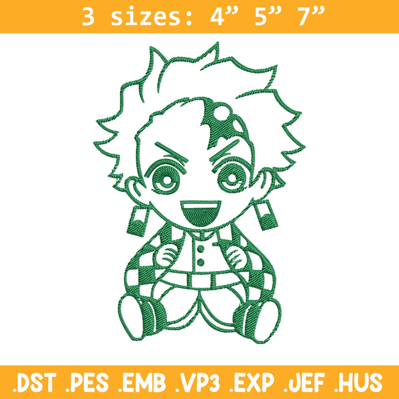 Tanjiro chibi Embroidery Design, Demon slayer Embroidery, Embroidery File, Anime Embroidery, Digital download.jpg