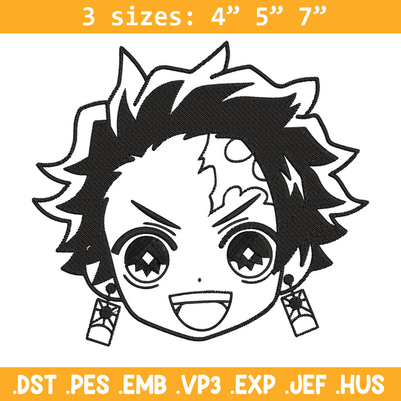 Tanjiro chibi Embroidery Design,Demon slayer Embroidery,Embroidery File,Anime Embroidery,Anime shirt, Digital download.jpg
