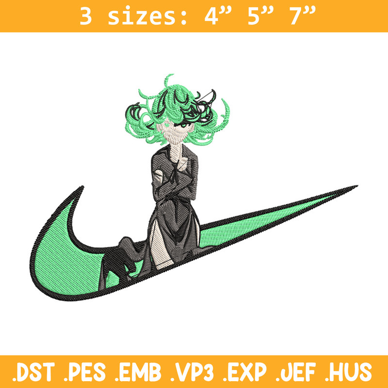 Tatsumaki nike Embroidery Design,One punch man Embroidery, Embroidery File, Nike Embroidery,Anime shirt,Digital download.jpg