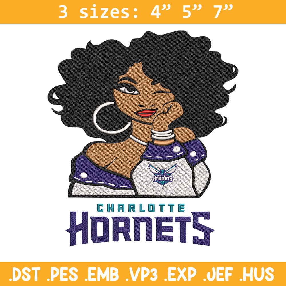 Charlotte Hornets girl embroidery design, NBA embroidery, Sport embroidery, Embroidery design, Logo sport embroidery..jpg
