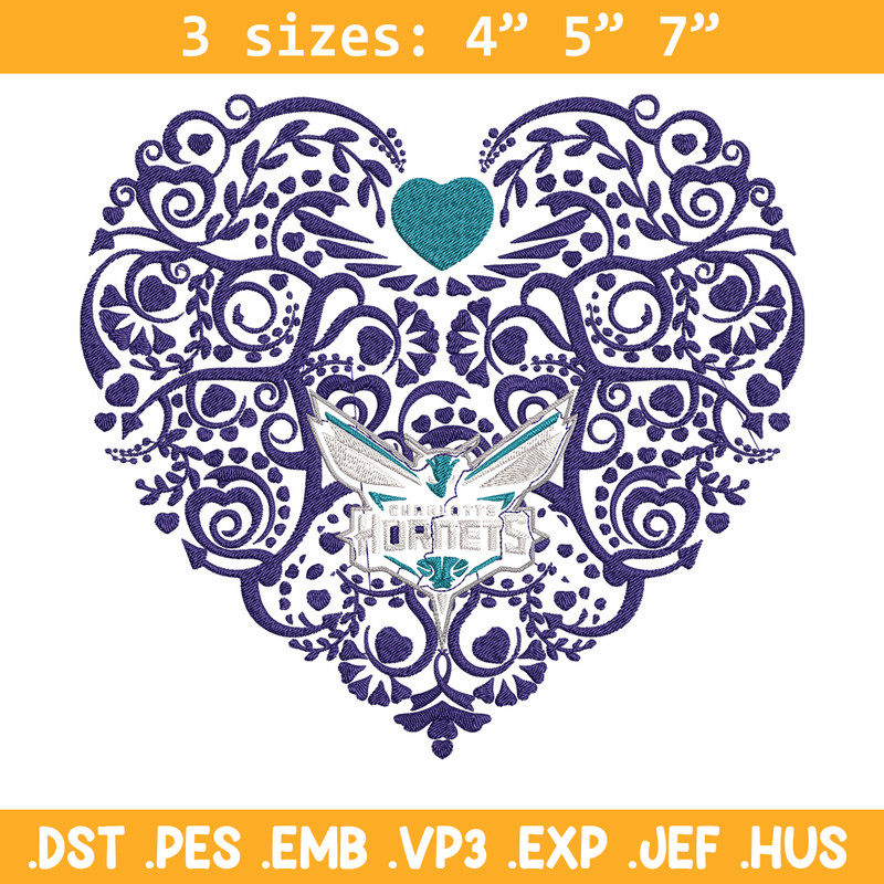 Charlotte Hornets heart embroidery design, NBA embroidery, Sport embroidery, Embroidery design, Logo sport embroidery..jpg