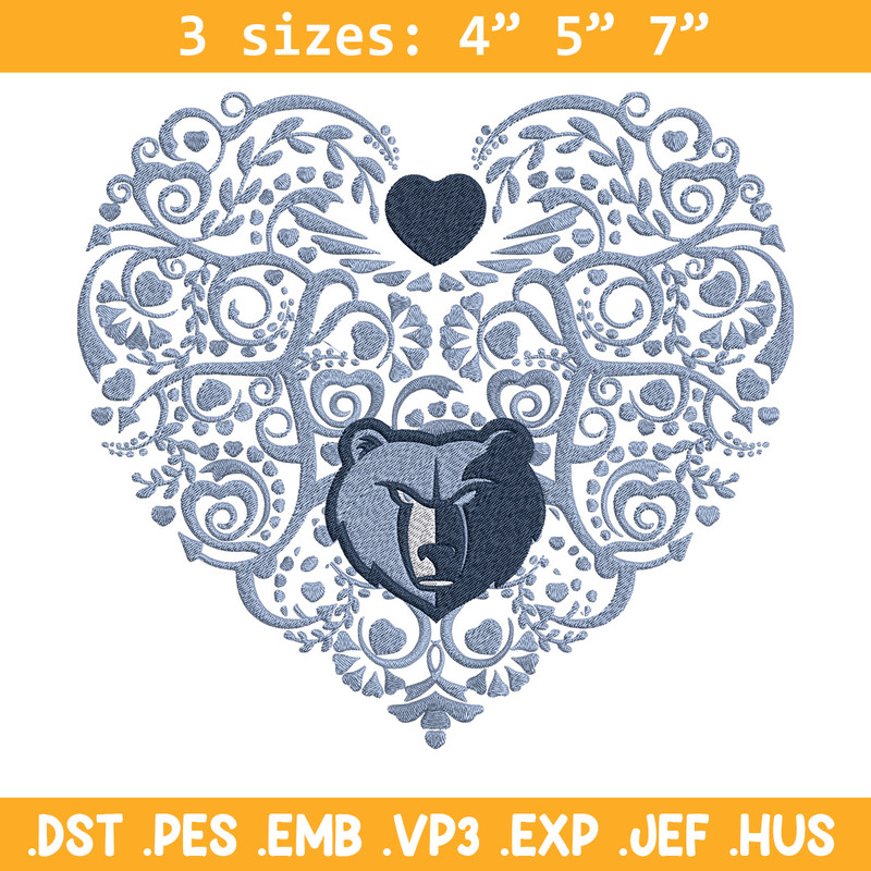 Memphis Grizzlies heart embroidery design, NBA embroidery, Sport embroidery,Embroidery design, Logo sport embroidery.jpg
