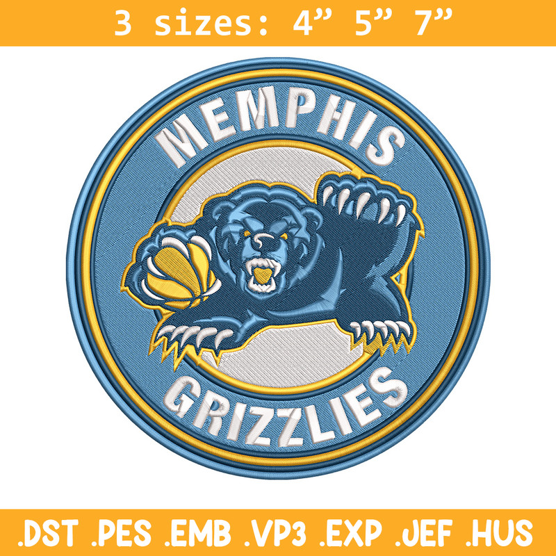 Memphis Grizzlies logo embroidery design,NBA embroidery,Sport embroidery,Embroidery design, Logo sport embroidery..jpg