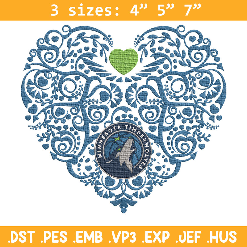 Timberwolves heart embroidery design, NBA embroidery, Sport embroidery, Embroidery design, Logo sport embroidery.jpg