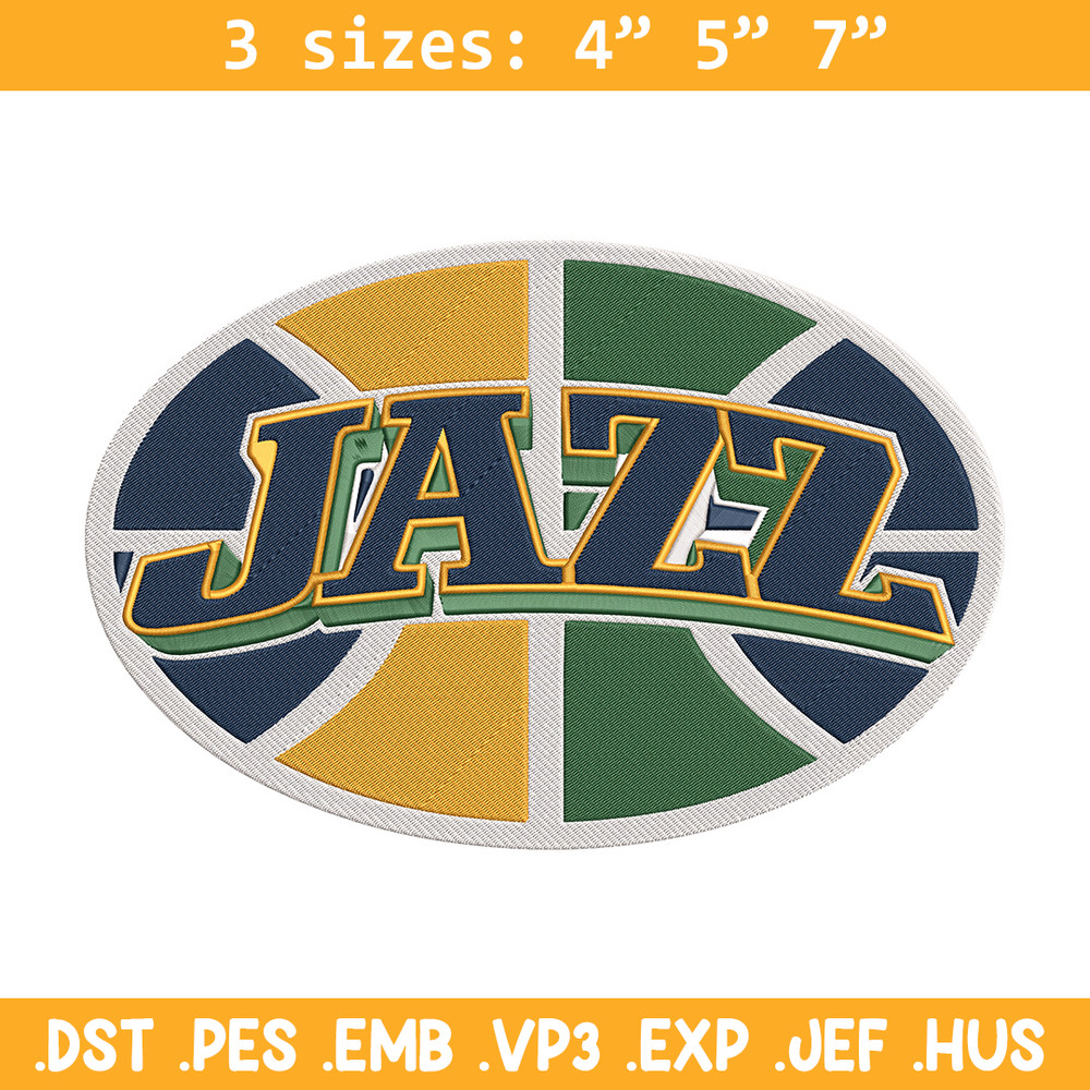 Utah Jazz basketball embroidery design, NBA embroidery, Sport embroidery, Embroidery design, Logo sport embroidery.jpg