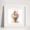 Ice Cream In A Waffle Cone With Caramel And Berries Watercolor Digital Art 1