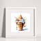 Ice Cream In A Waffle Cone With Caramel And Chocolate Watercolor Digital Art 1