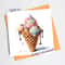 Ice Cream In A Waffle Cone With Caramelvanilla Cream Watercolor Digital Art 0
