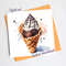 Ice Cream In A Waffle Cone With Cookies And Chocolate Topping Watercolor Digital Art 0