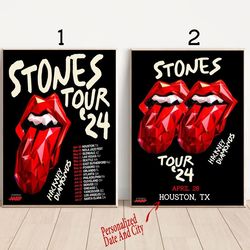 custom the rolling stones hackney diamonds tour 2024 poster canvas