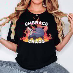 embrace chaos possum - unisex t-shirt, funny opossum shirt, possums meme tshirt, weird silly quirky gift