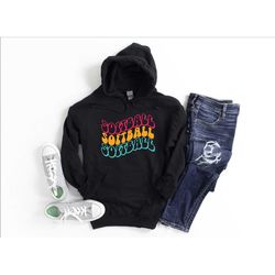 softball hoodie, softball coach hoodie, funny softball vibes hoodie, game day hooded shirt, softball mom hoodie, softbal