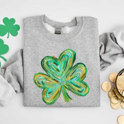 cute st patricks four leaf clover shirt,watercolor st patrick tshirt, st patricks day,shamrock sweatshirt gift