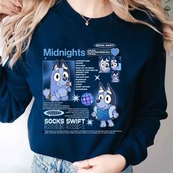 socks taylor swift eras tour shirt | bluey socks midnight album shirt | bluey bingo shirt | bluey swiftie shirt |bingo m