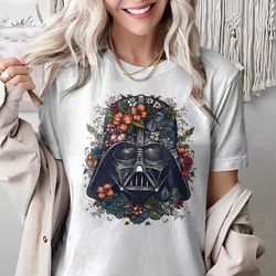 retro star wars darth vader shirt, darth vader face interleaved floral t-shirt, may the 4th be with you, star wars day,