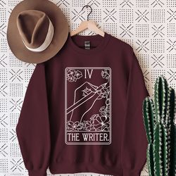 writer sweatshirt, author sweatshirt, author, the writer tarot card, fantasy author, gift for author, writing shirt, tar