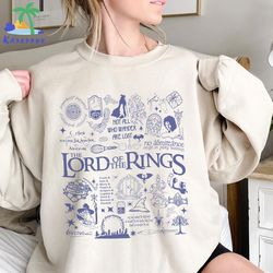 the lord of the rings blue doodle shirt | aragorn gandalf frodo baggins shirt | lotr movie shirt | lord of the rings shi