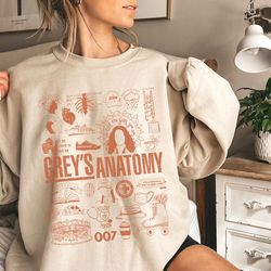 grey's anatomy doodle style sweatshirt | grey's anatomy characters shirt | meredith grey dr derek shepherd tee | grey's