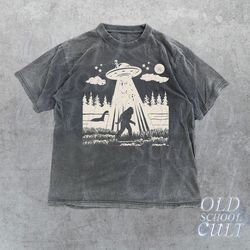 bigfoot ufo retro 90s shirt, sasquatch shirt, funny bigfoot shirt, hiking shirt, yeti shirt, monster shirt, alien shirt,