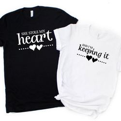 stole my heart t-shirt, cute couple shirt, honeymoon shirts, wedding party tee, bride shirt, groom shirt, vacation shirt
