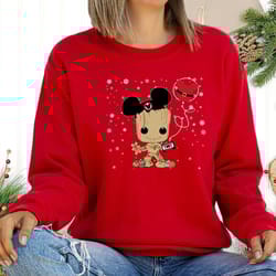 baby groot and mickey sweatshirt, santa groot t-shirt, mickey shirt, xmas tee, groot shirt, disney sweatshirt, vacation